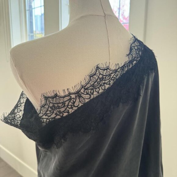 Faith Connection One Shoulder Black Satin Dress - Picture 6 of 6